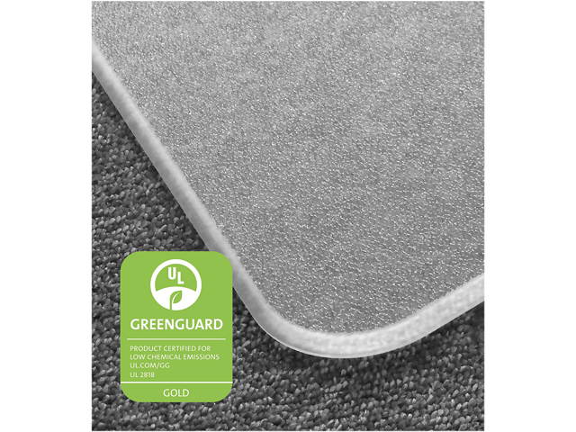 Floortex ECM121345ER Cleartex MegaMat Heavy-Duty Polycarbonate Mat for Hard Floor / All Carpet, 46" x 53", Clear