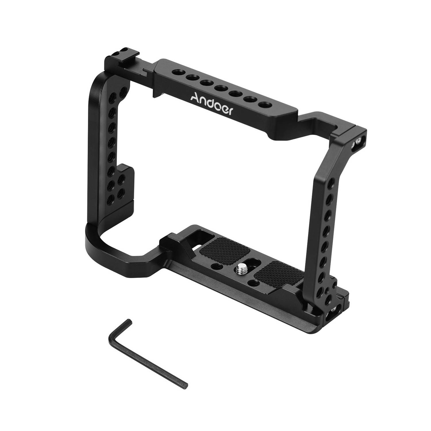 Andoer Aluminum Alloy Video Camera Cage with Cold Shoe Mount 1/4 Inch Screw Holes Compatible with Nikon Z6/Z7