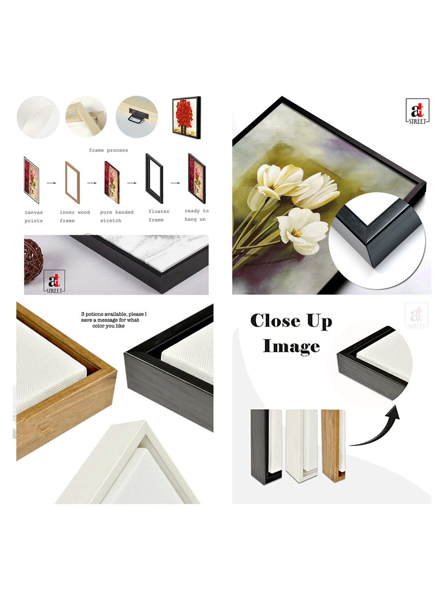 Art Street Printed Black Cotton Canvas Wall Art