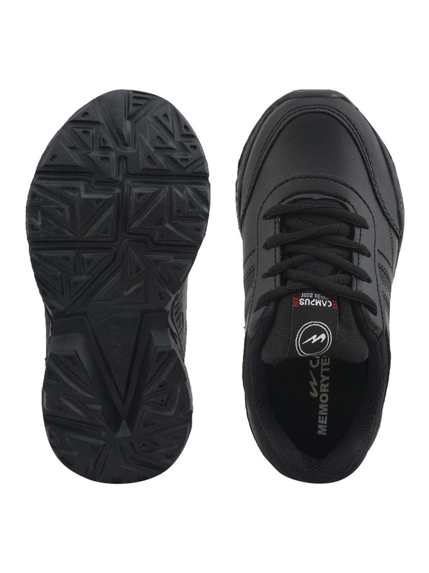 Campus Kids Black Lace Up Shoes