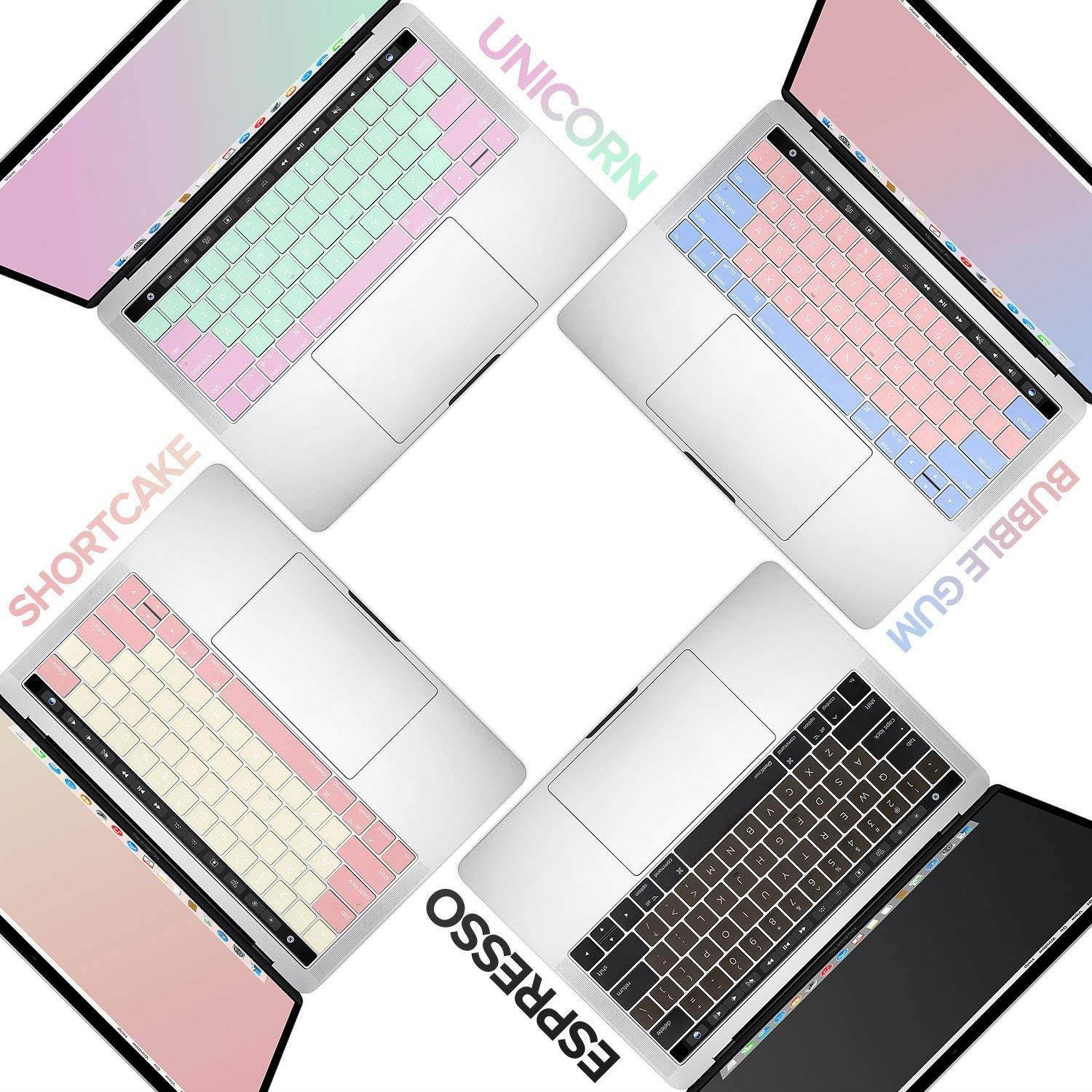 UPPERCASE GhostCover Pop Premium Ultra Thin Keyboard Protector for 2016 2017 2018 MacBook Pro with Function Keys, MacBook 12, A1708 (Espresso-Black Navy/Dark Brown)