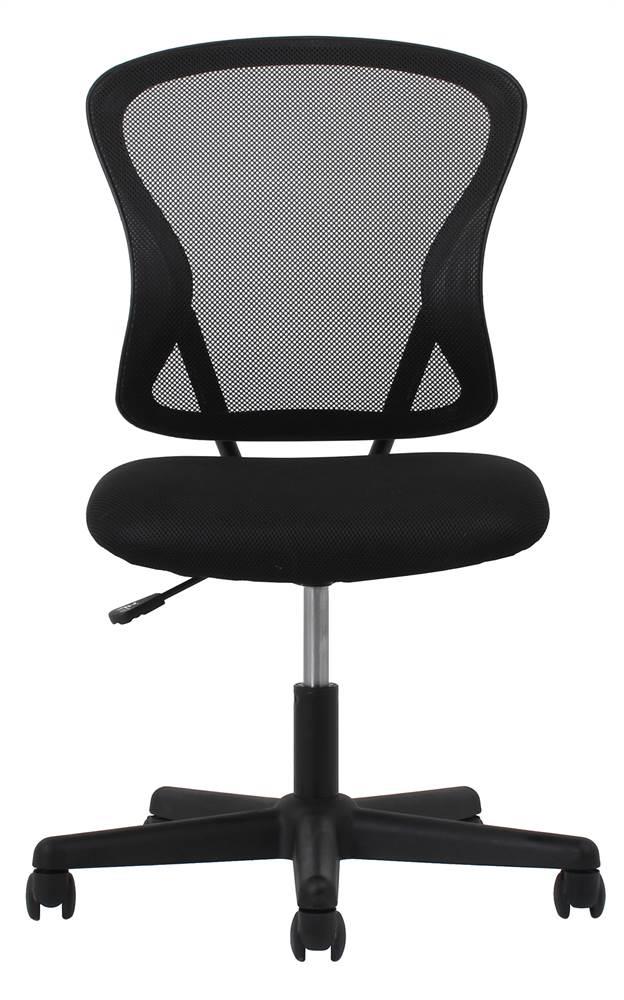 Essentials ESS-3010 Mesh Back Swivel Task Chair, Black Frame, Black Fabric, Black Mesh