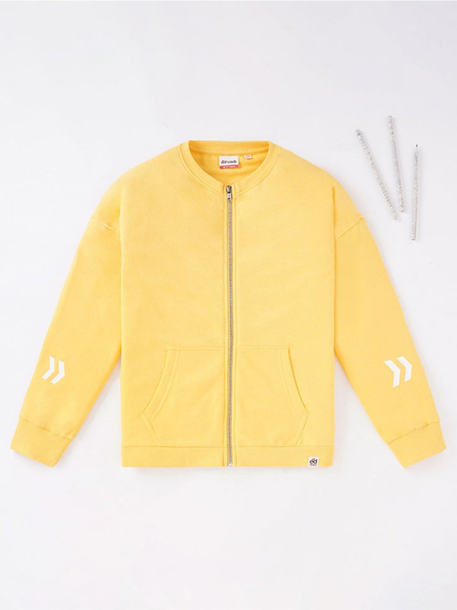 Edheads Kids Yellow Cotton Printed Full Sleeves Jacket