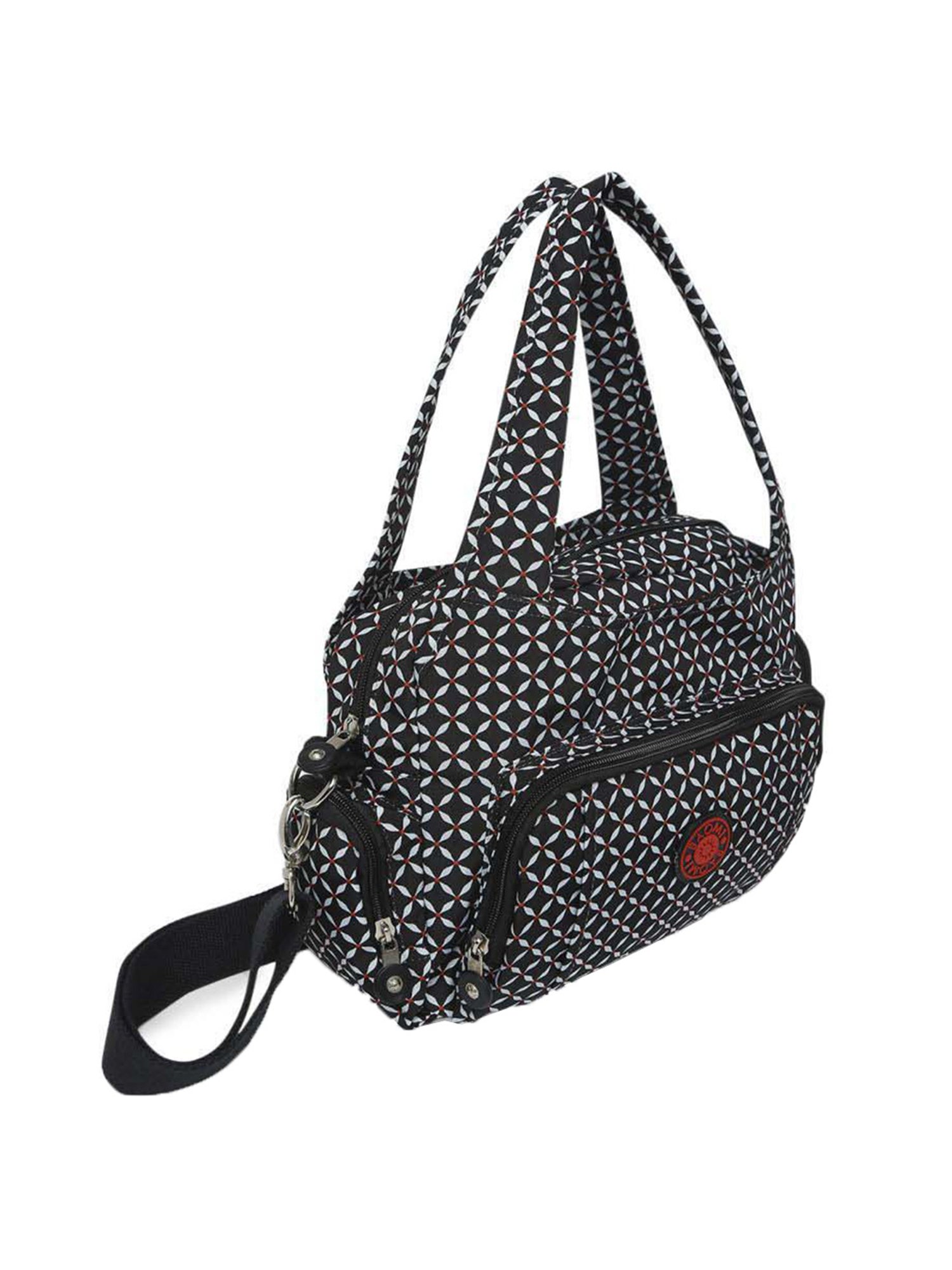 Baomi Black Printed Medium Handbag