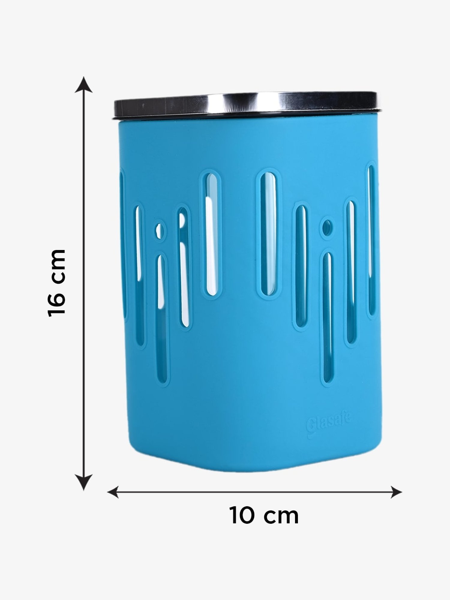 Glasafe 'O' Grip Tranquil Teal Borosilicate Containers - Set of 4 (1200ml)