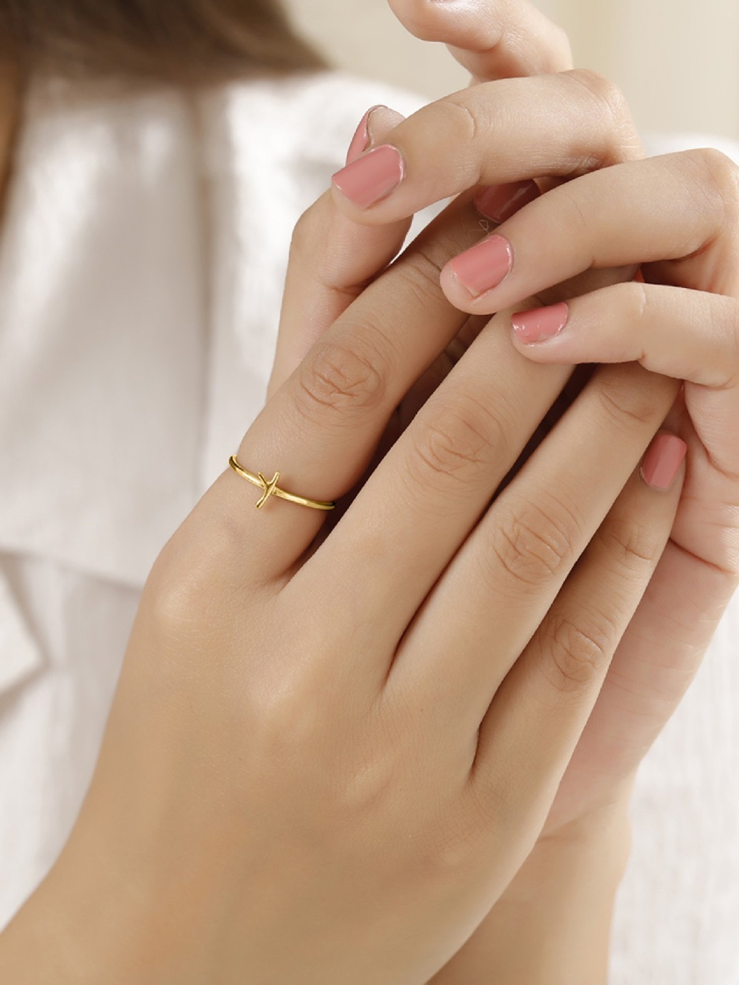 Mia by Tanishq Letter Y 14k Yellow Gold Initial Ring