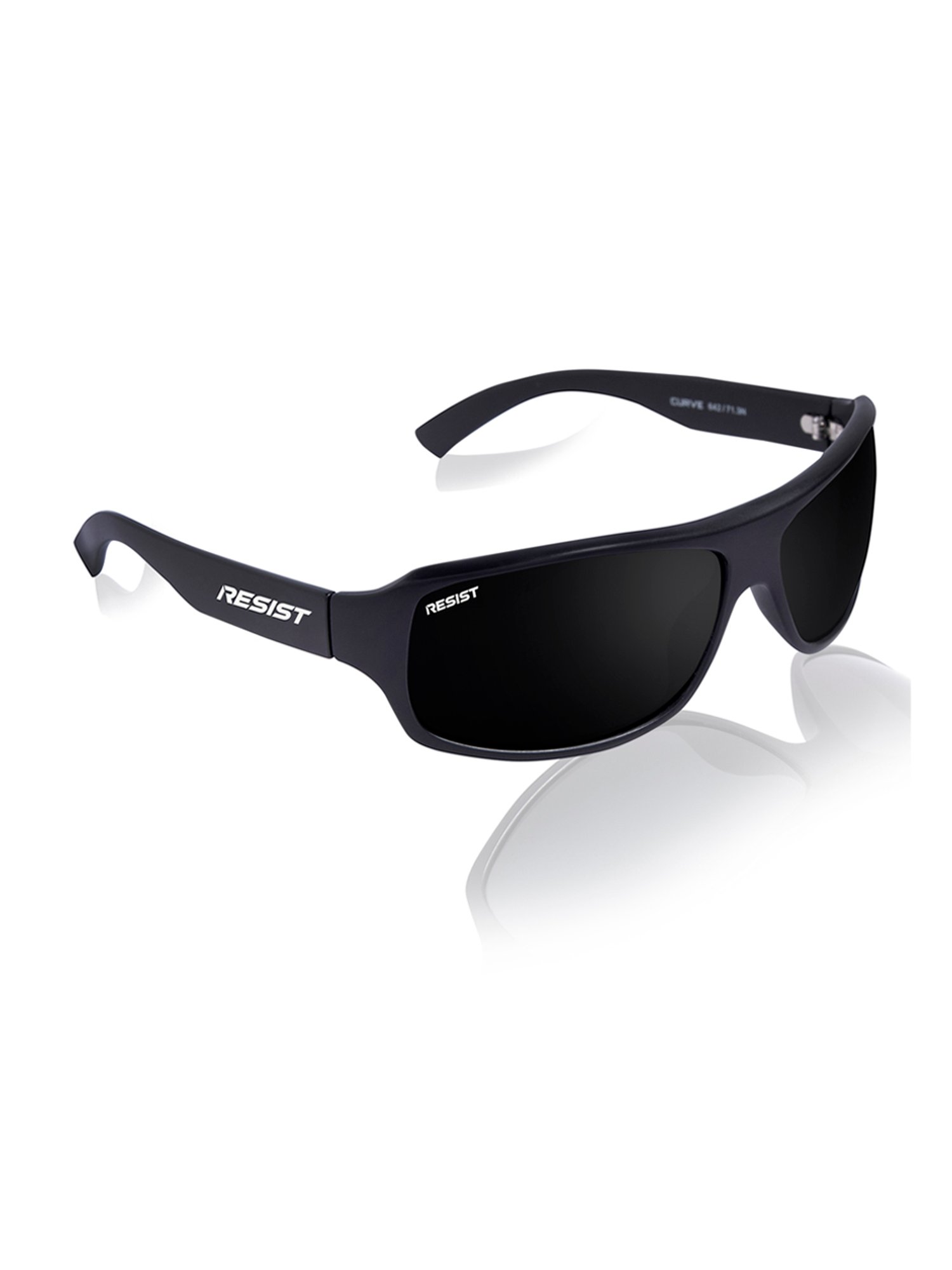 Resist Eyewear Black Wraparound UV Protection Unisex Sunglasses