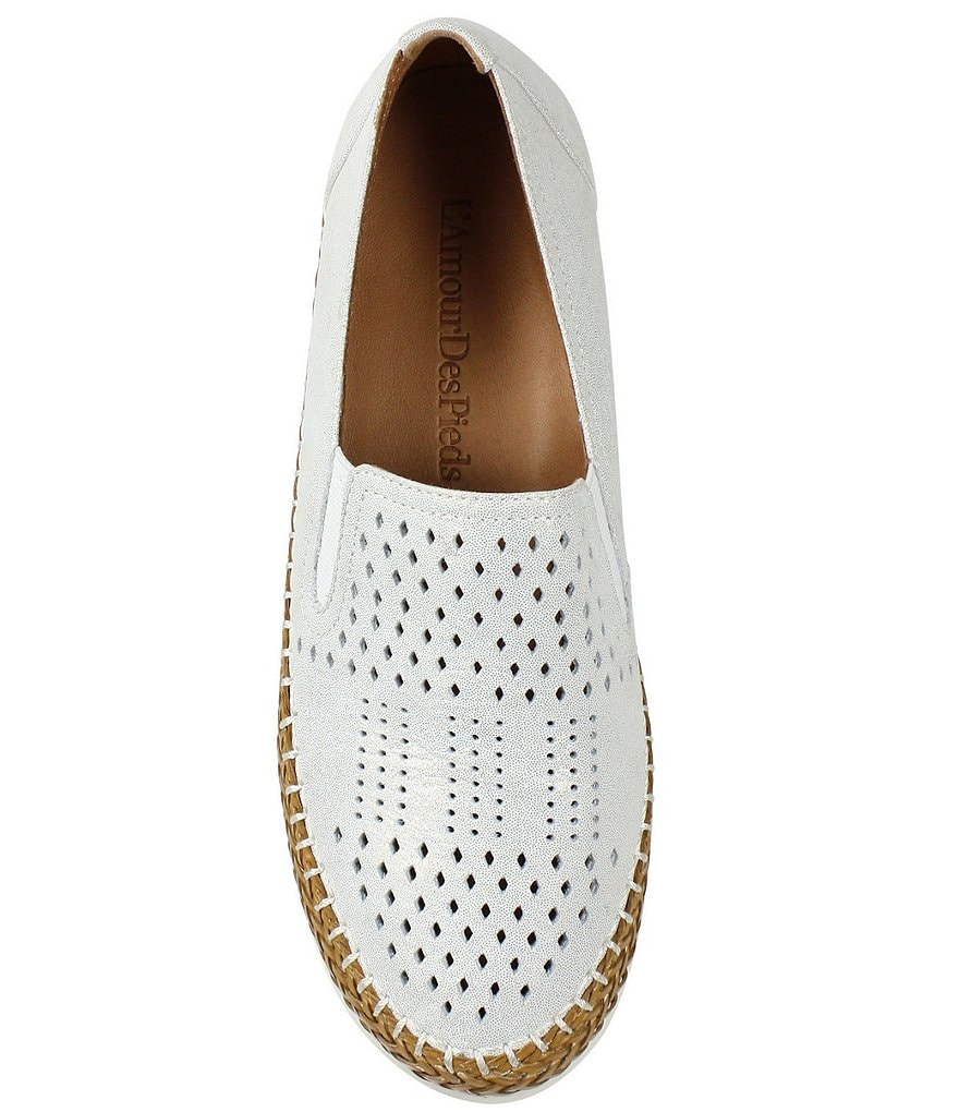 L'Amour Des Pieds Stazzema Perforated Leather Slip-On Oxfords
