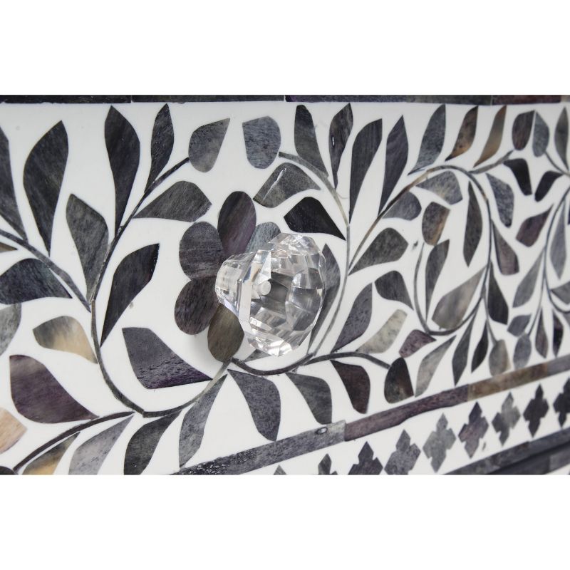 Kaylee's Garden Mosaic 2 Drawer Accent Chest Gray - Treasure Trove Accents