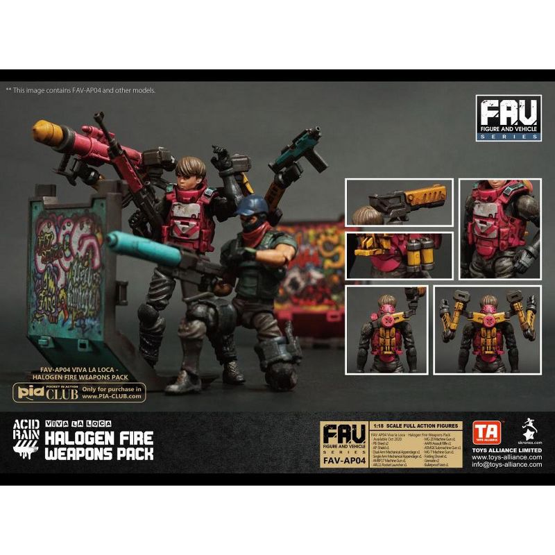 FAV-AP04 Halogen Fire Weapons Pack Viva La Loca 1:18 Scale | Acid Rain Fav Action figure accessories