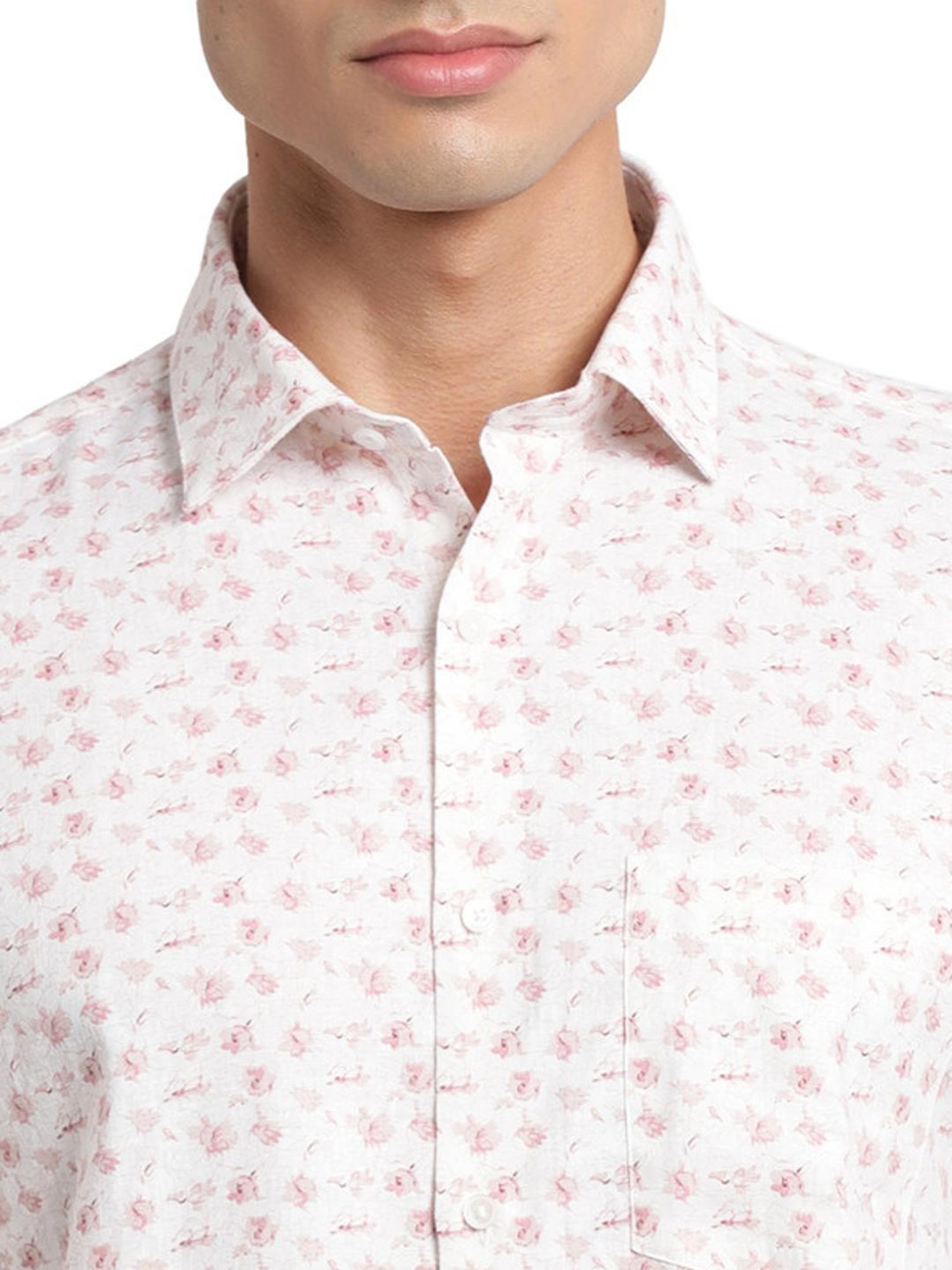 Turtle White Slim Fit Printed Shirt