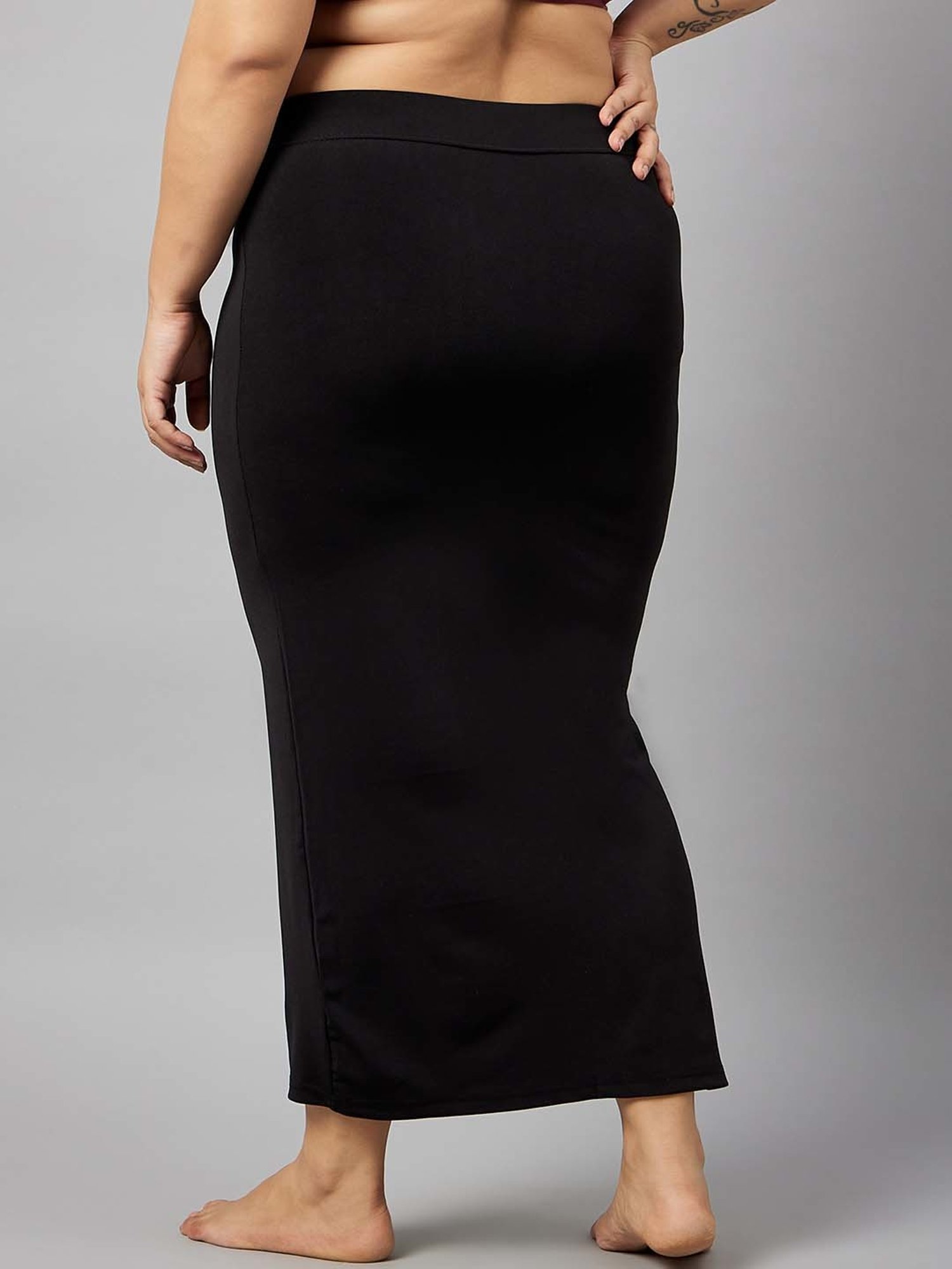 Secrets By ZeroKaata Black & Yellow Plain Saree Shapewear - Pack Of 2