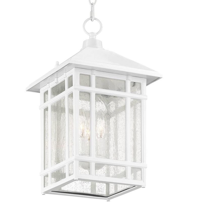 Kathy Ireland J du J Sierra Craftsman 16 1/2"H White Outdoor Hanging Light