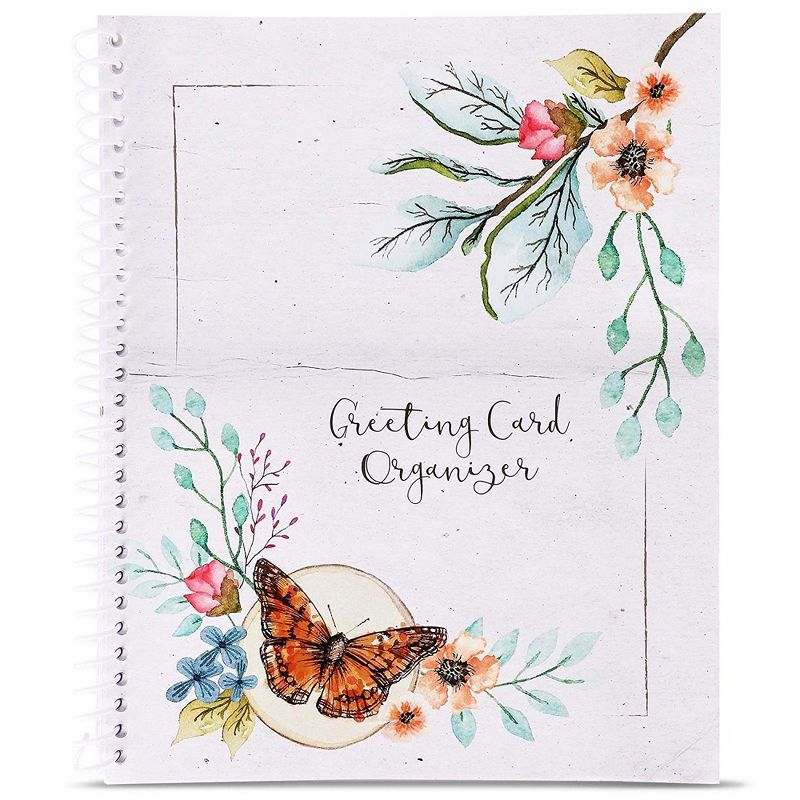 Sustainable Greetings 13-Pack Vintage Greeting Card Organizer Book with 12 Birthday Cards and Envelopes (6 x 4 in)