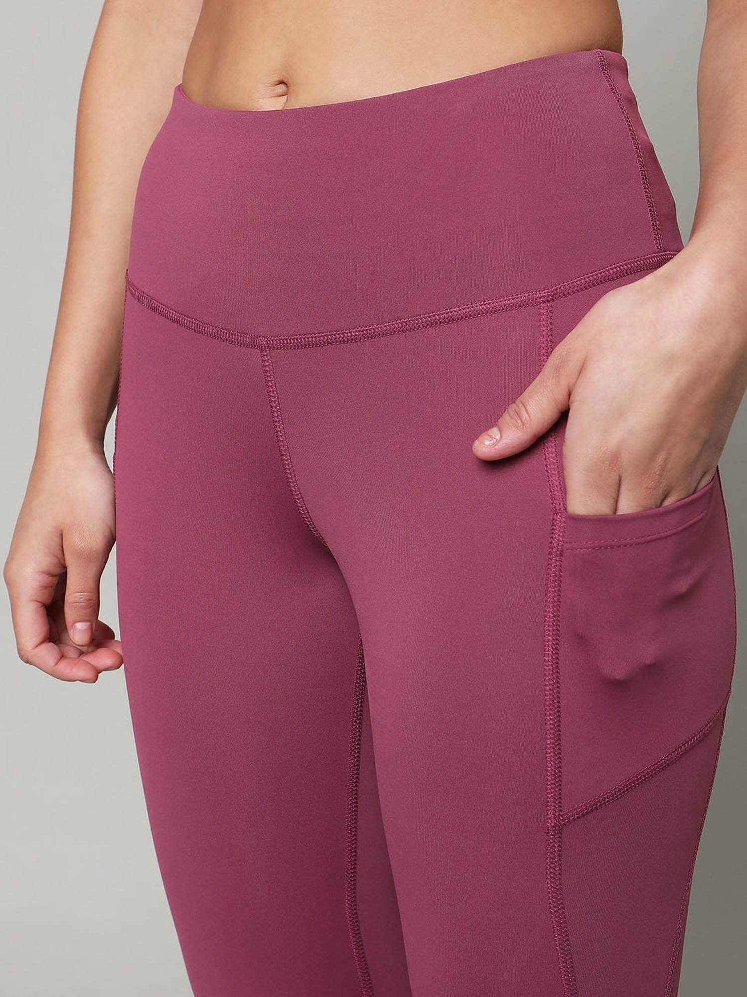 SILVERTRAQ Dark Mauve Relaxed Fit Leggings