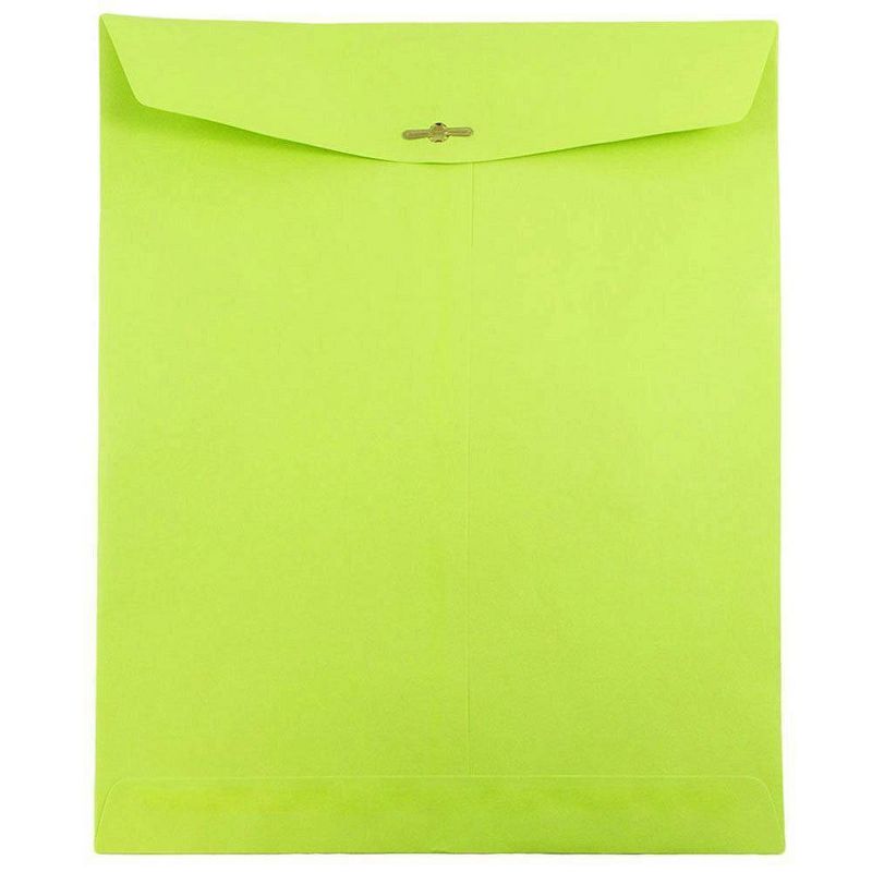 JAM Paper 50pk 10 x 13 Open End Catalog Envelopes with Clasp Closure - Lime Green