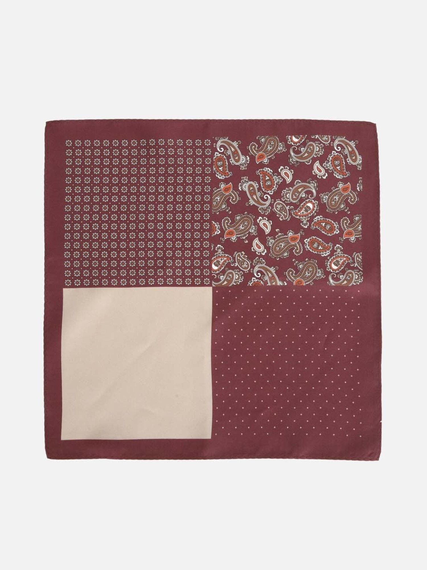 CHOKORE Brown and Yellow Plaid Pocket Square