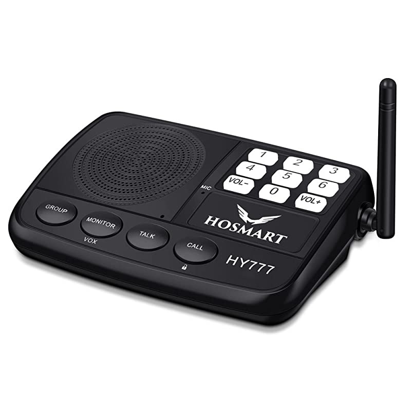 12 Mile Long Range 7Channel Security Wireless Intercom System for Home or Office New version 1 Stations Black