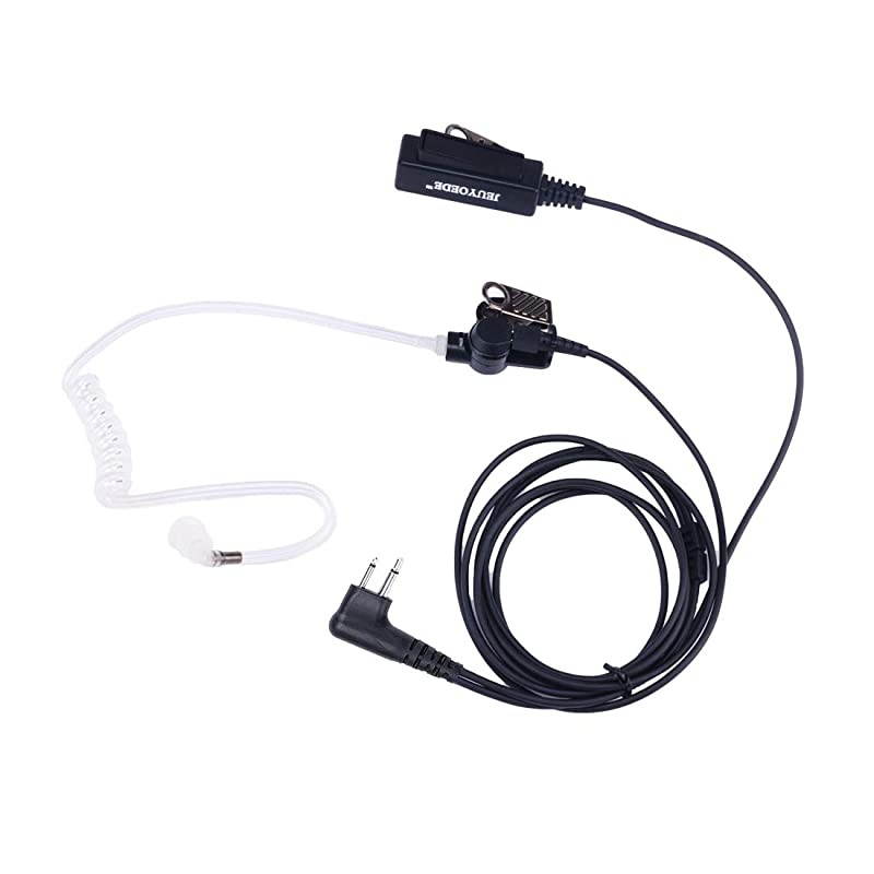 2 Pin Transparent Acoustic Tube Earpiece Headset with Mic PTT Compatible with Motorola CP200 D CP300 CLS1110 CLS1410
