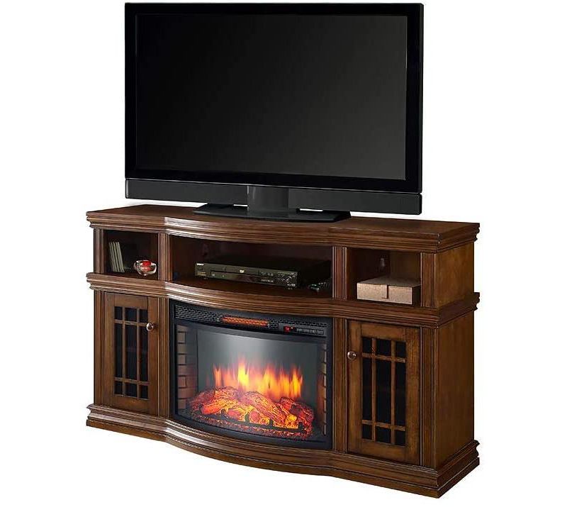 Rosemark 3 Door Media Credenza TV Stand for TVs up to 66" Gray - Treasure Trove Accents