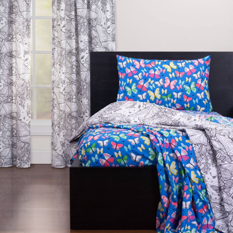 Beautiful Butterflies Hidden Pictures Rod Pocket Curtain Panel - Highlights