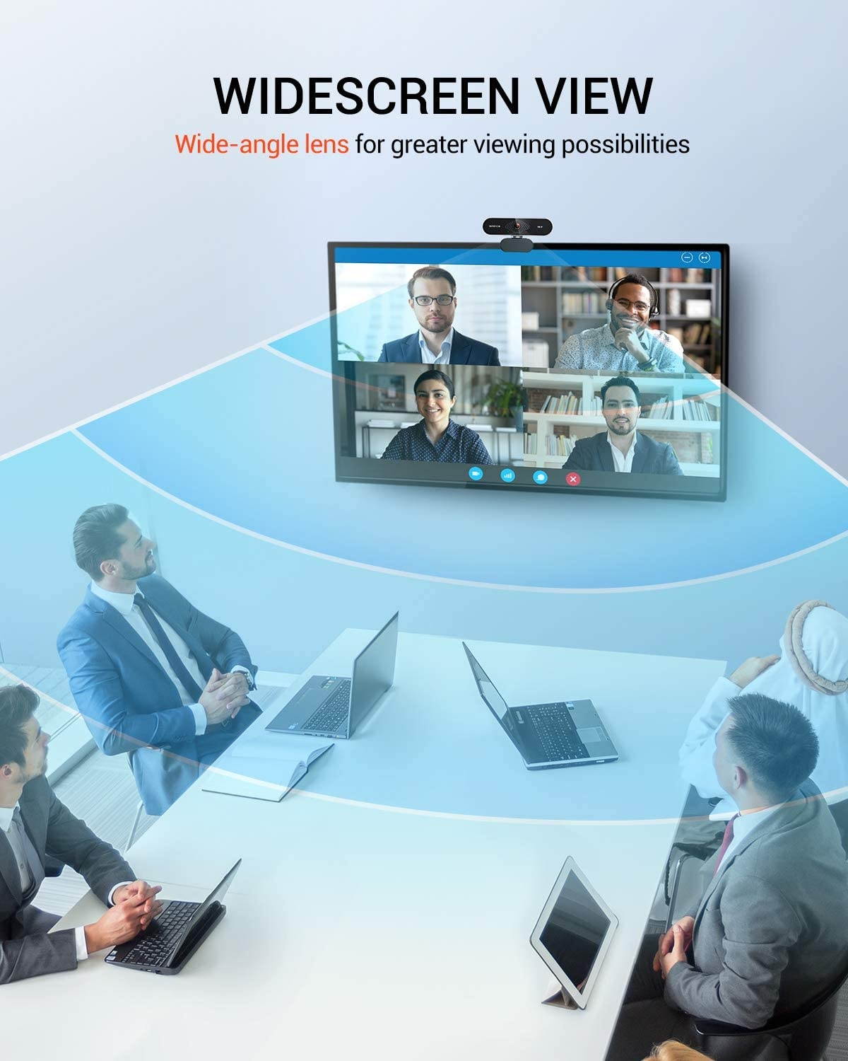 HD 1080P Webcam with Microphone, USB Webcam with Auto Light Correction for Desktop/Laptop, Streaming Computer Web Camera for Video Conferencing, Teaching, Streaming, and Gaming