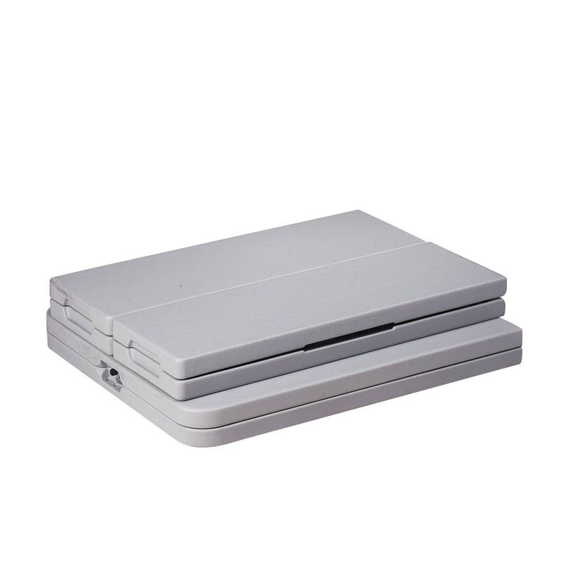 3pc Folding Table and Bench Set Light Gray - OSP Home Furnishings