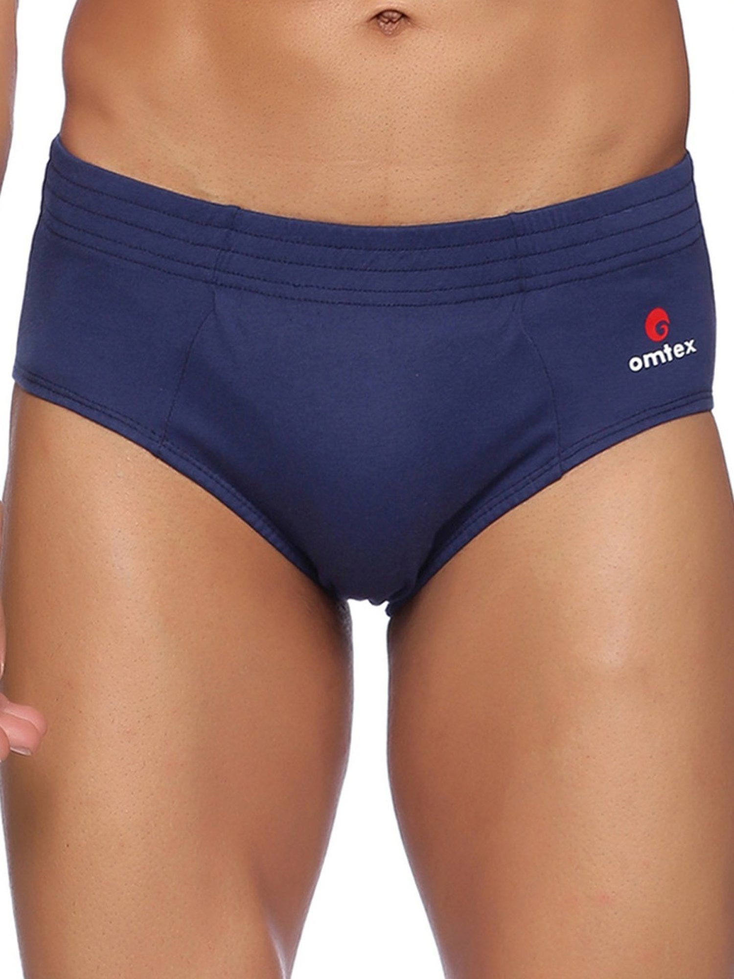 Omtex Men's Sports Cricket Special Brief Pack of 2 (Grey & Navy) Size - S