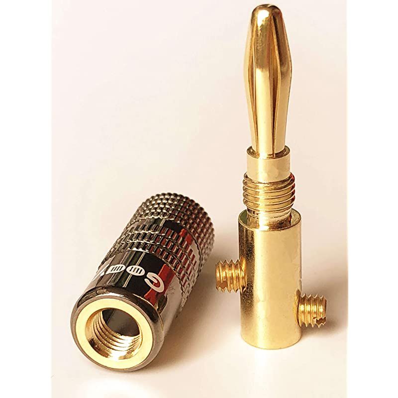Speaker Connector Banana Plugs 24K Gold Plated Brass 4mm Plug 12 Pairs24 pcs