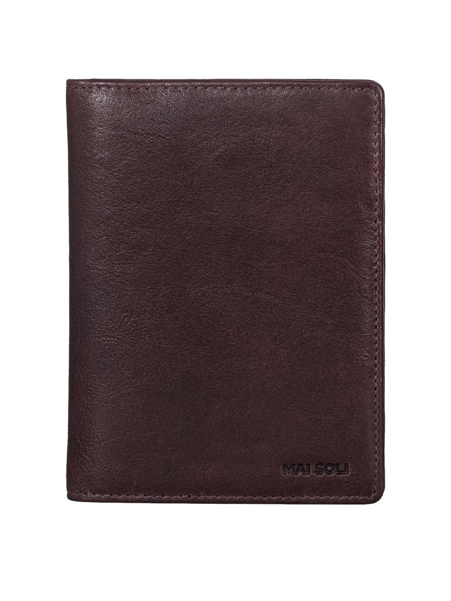 Mai Soli Explorer Chestnut Brown Formal Leather Passport Wallet for Unisex
