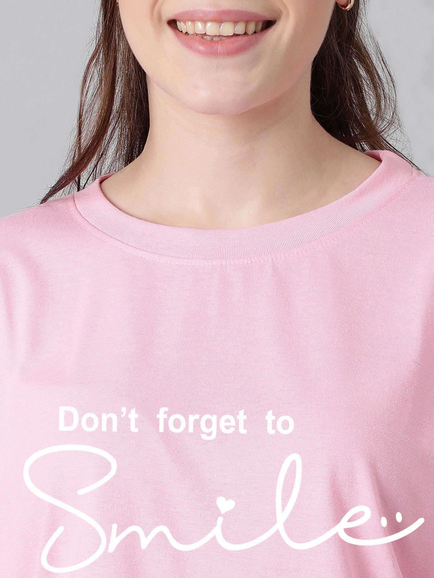 Kotty Pink & White Graphic Print Oversized T-Shirt