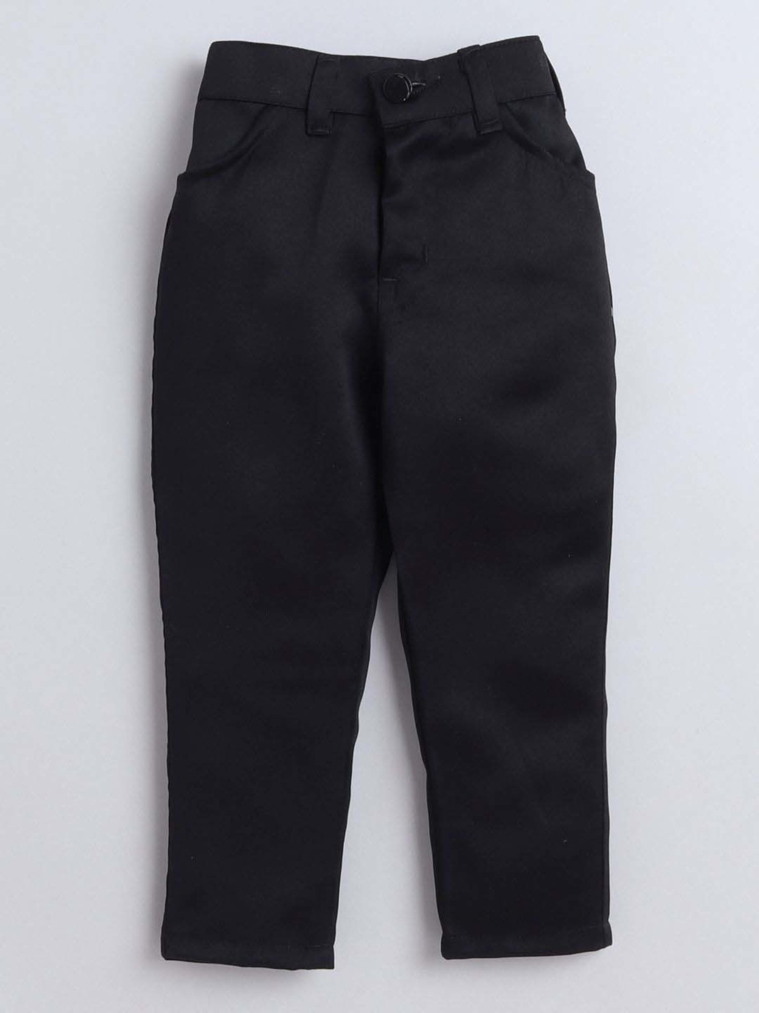 Fourfolds Boys Black Solid Full Sleeves Clothing Set