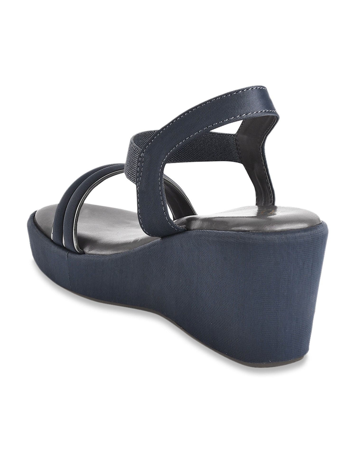 The White Pole Women's Grey Ankle Strap Wedges