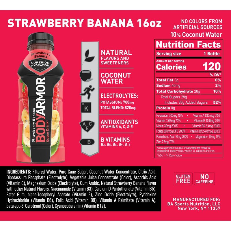 BODYARMOR Strawberry Banana - 16 fl oz Bottle