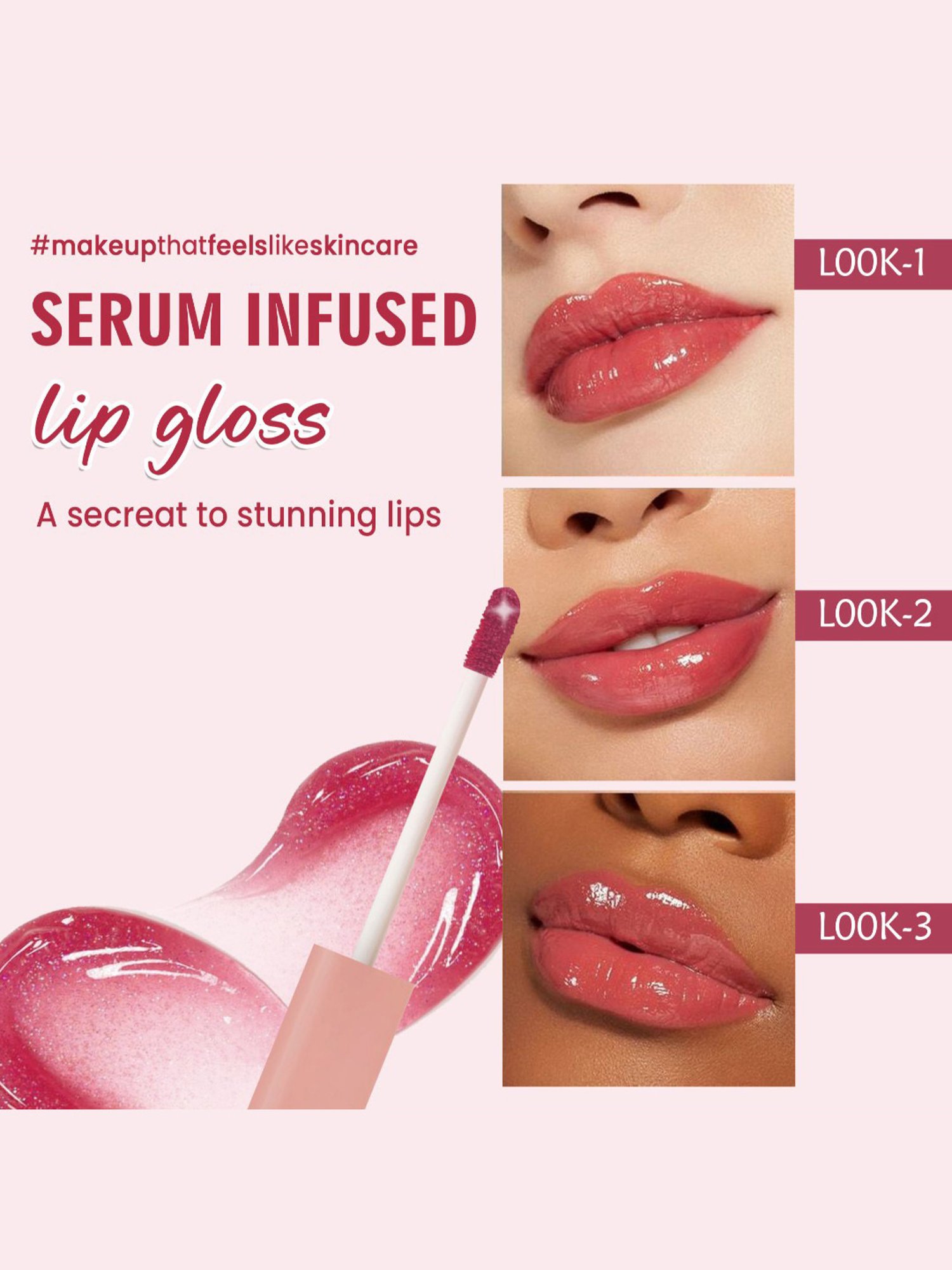 Glamveda Serum Infused Lip Gloss Foxy-115 - 4.5 ml