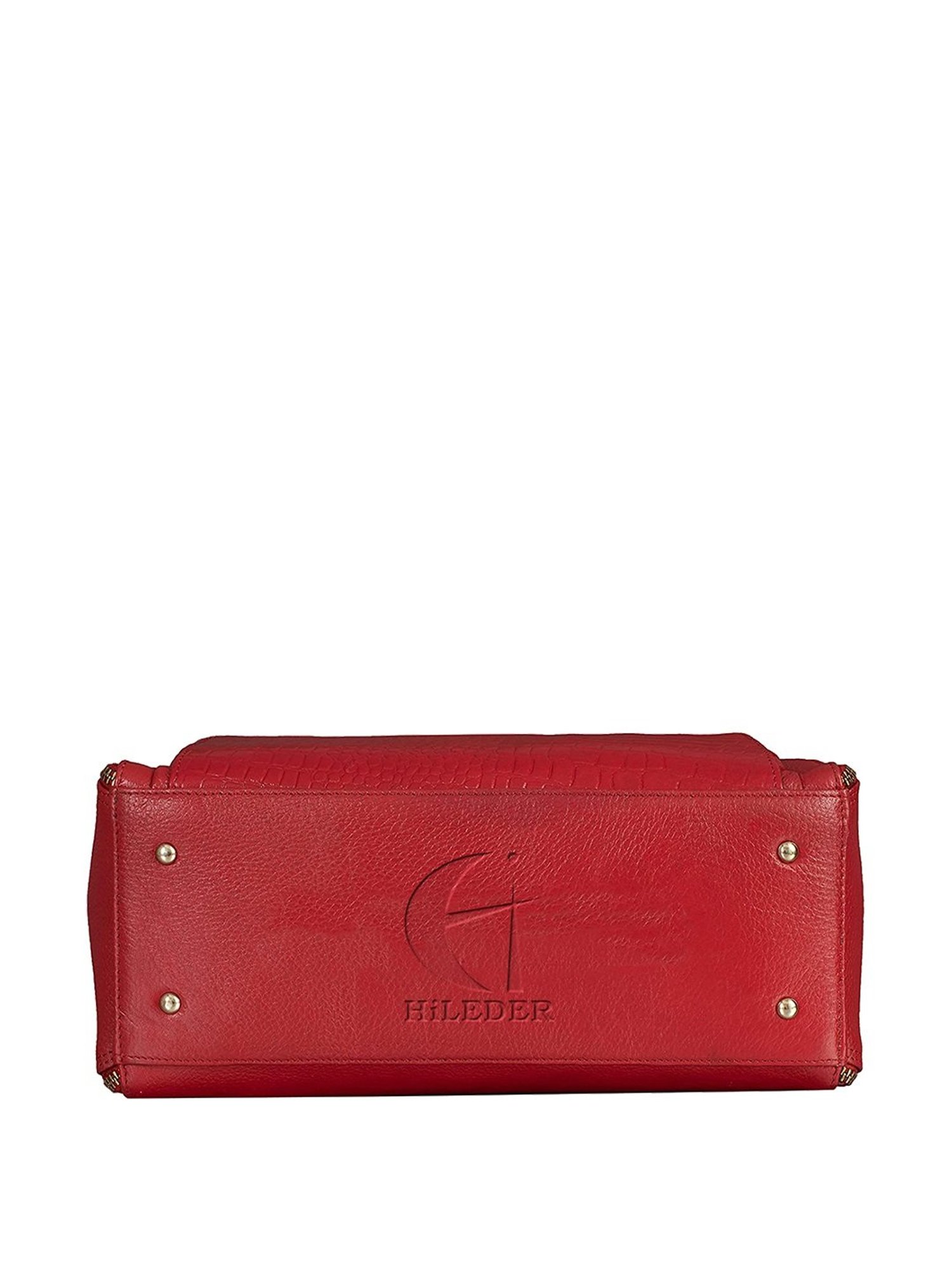 HiLEDER Red Solid Medium Satchel Handbag