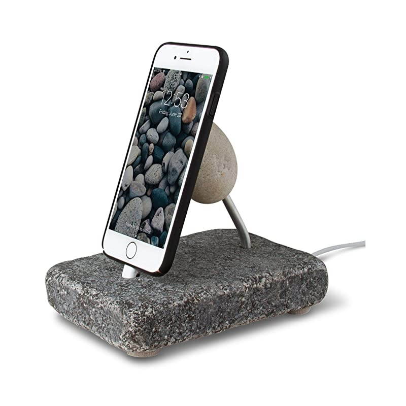 Rock Dock Granite and Stone Charging Station Suits Any Current Phone with Lighting Micro USB Or USBC Cable Modern Design Made in USA RODOM