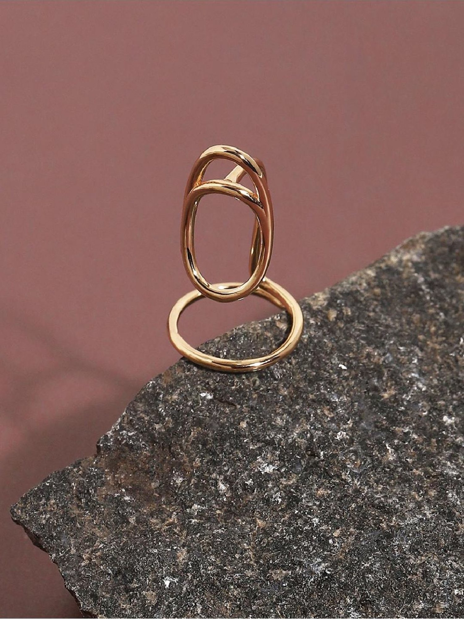 Sohi Gold-Plated Statement Nail Ring