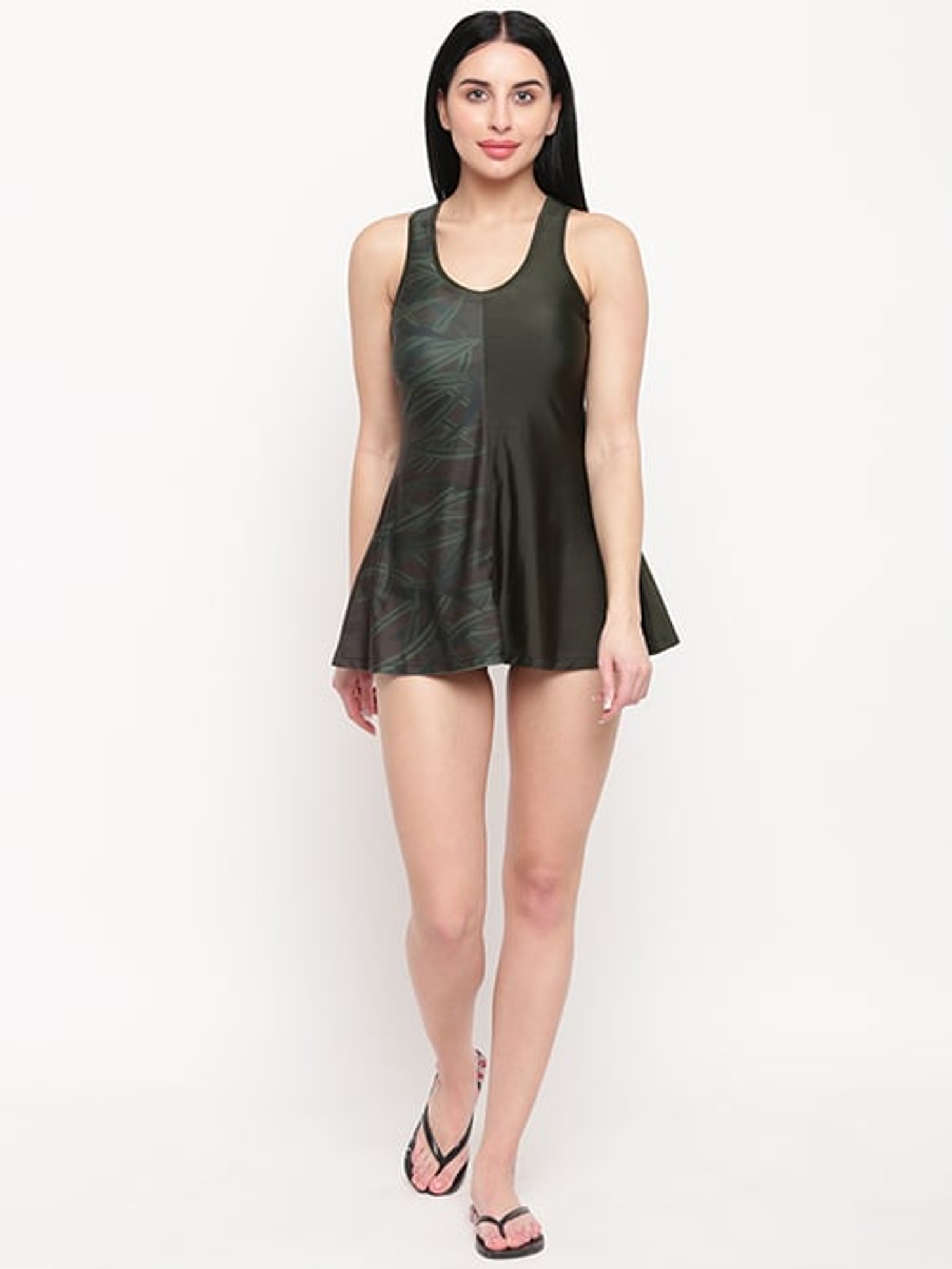 IO Green Printed Swimdress