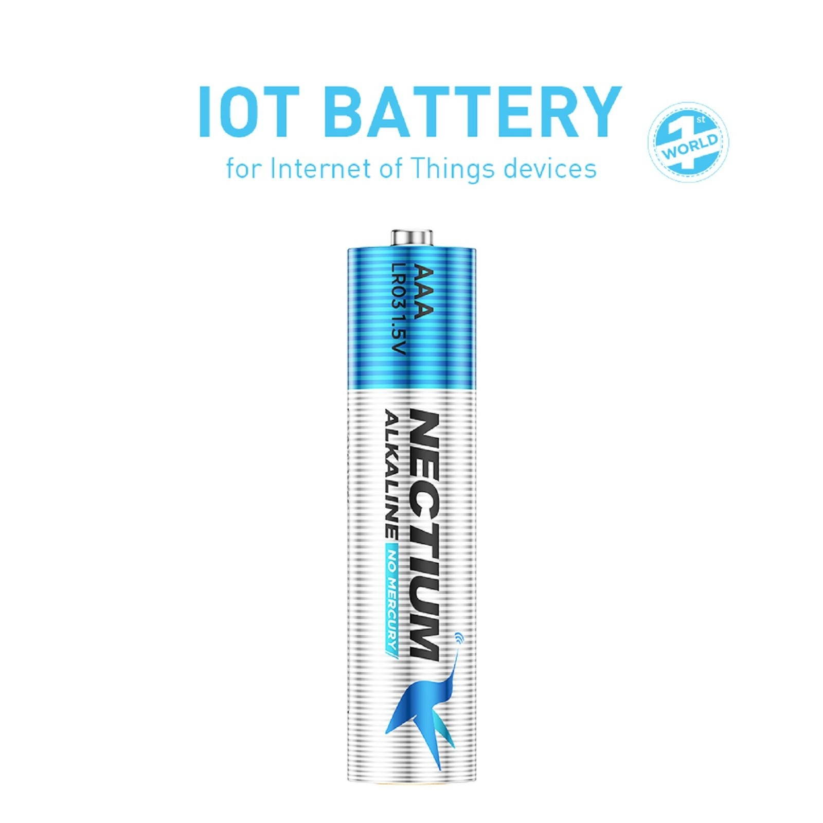 NECTIUM 48 in 1 Superior Performance AAA Alkaline Pure-Gold-Bottom IoT Batteries for IoT Devices