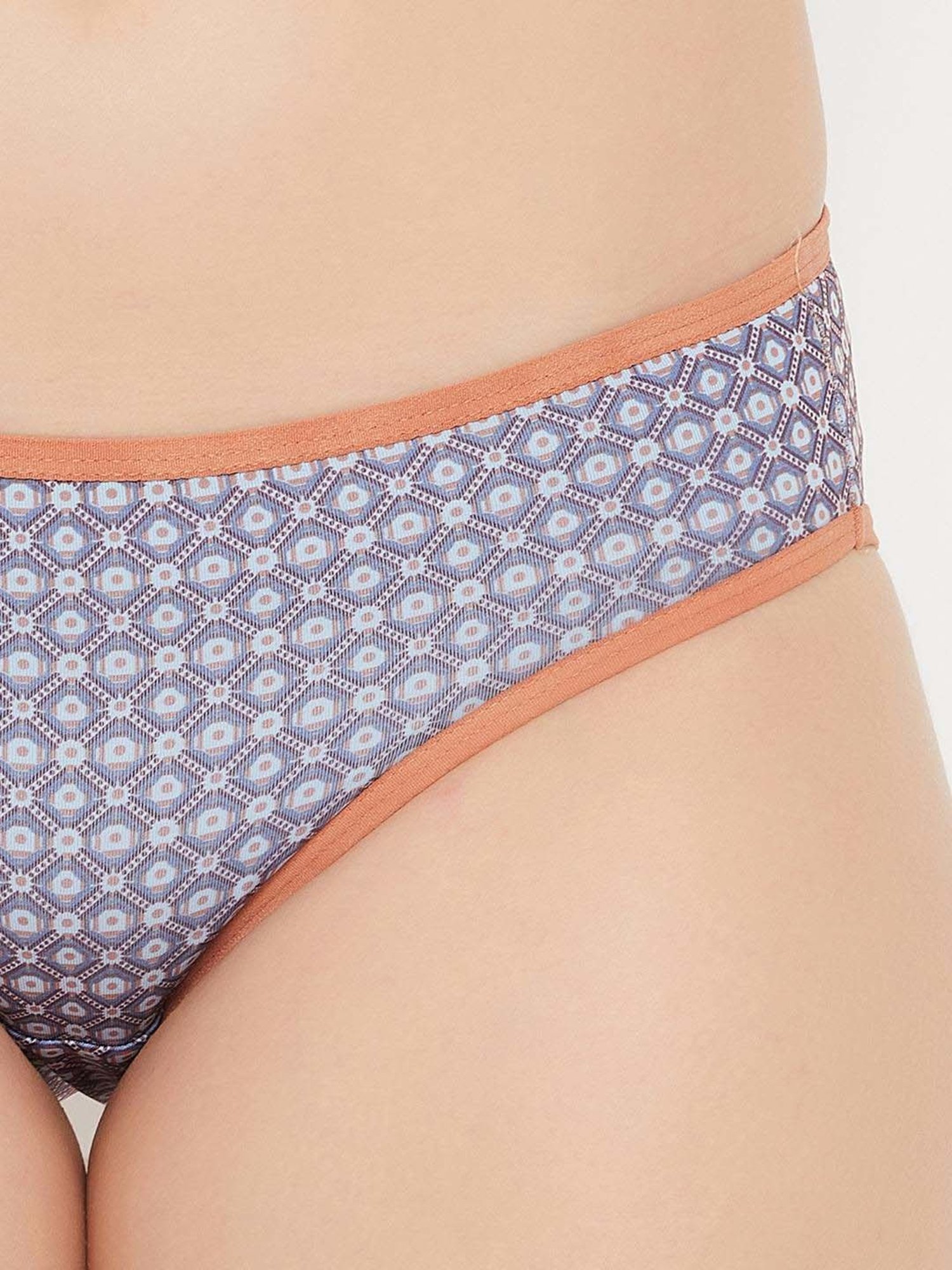 Clovia Grey Printed Bikini Panty