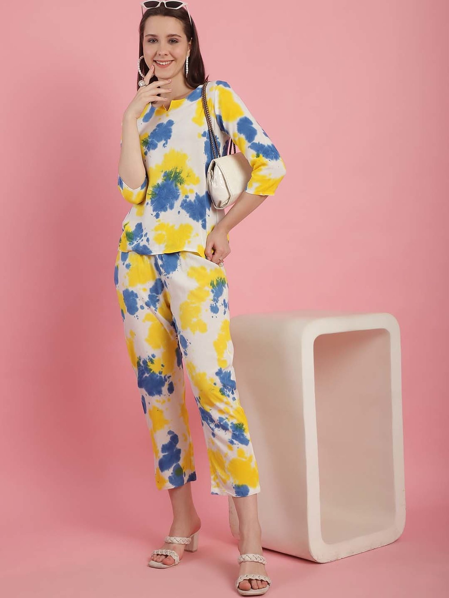 Prakrti Multicolored Tie & Dye Top Pant Set