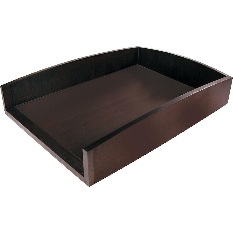 Artistic Eco-Friendly Bamboo Curves Letter Tray Letter Espresso Brown ART11002C