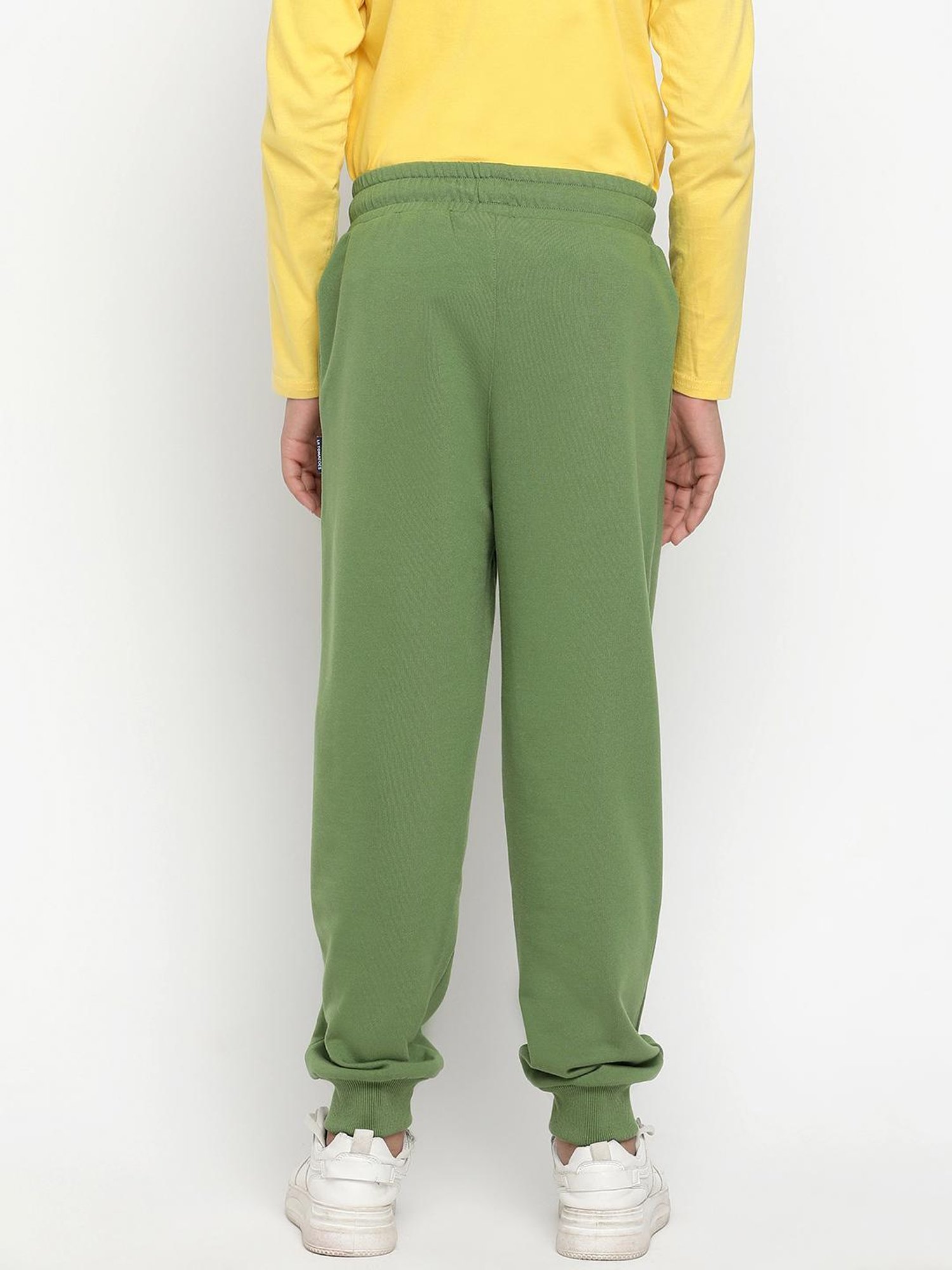 Lil Tomatoes Boys Olive Solid Trackpants