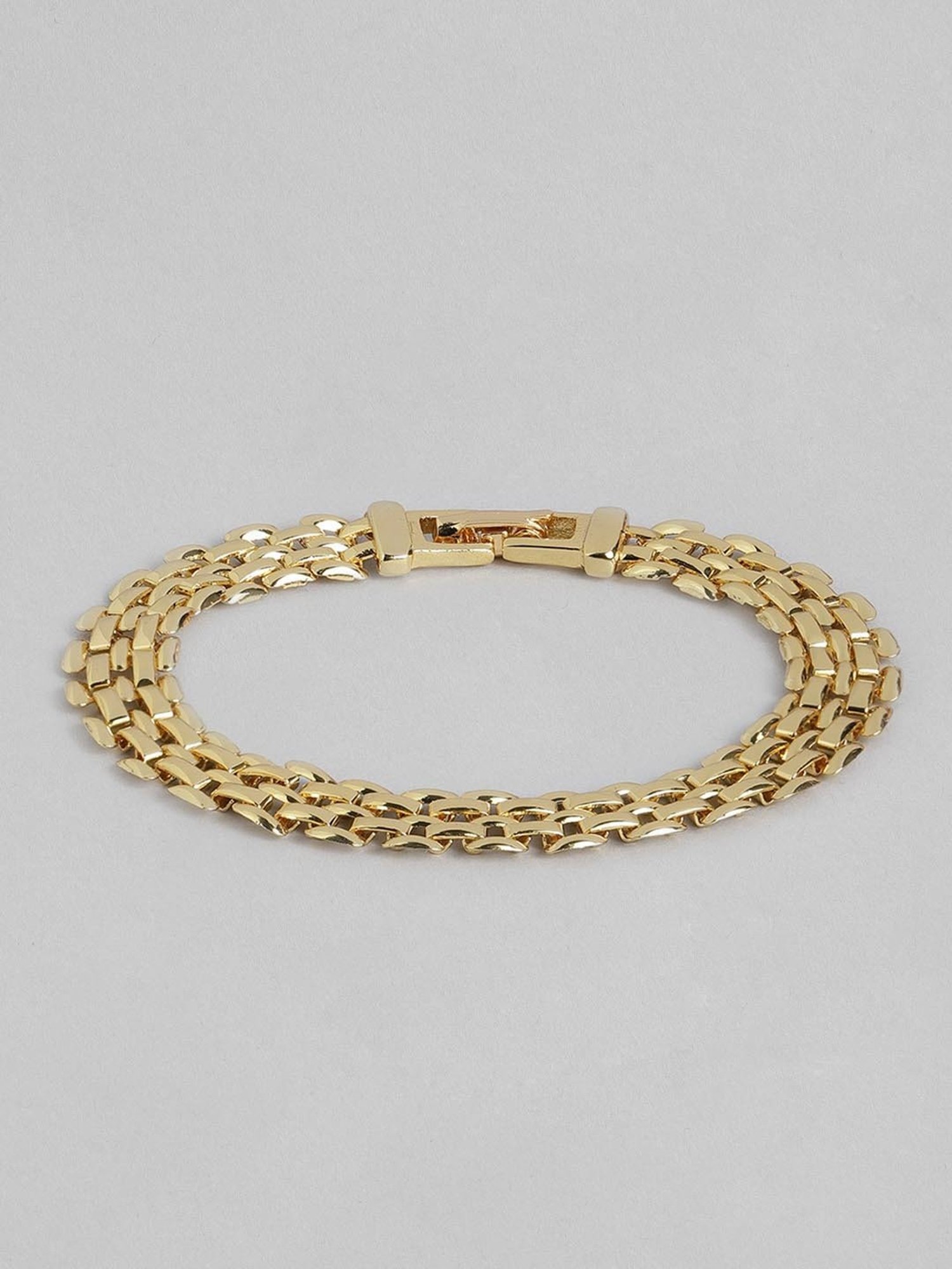 Estele Gold-Plated Brick Link Bracelet for Women