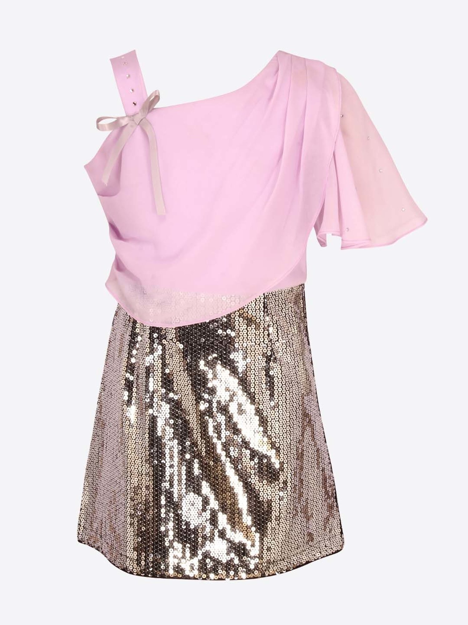 Peppermint Kids Black & White Printed Full Sleeves Dress