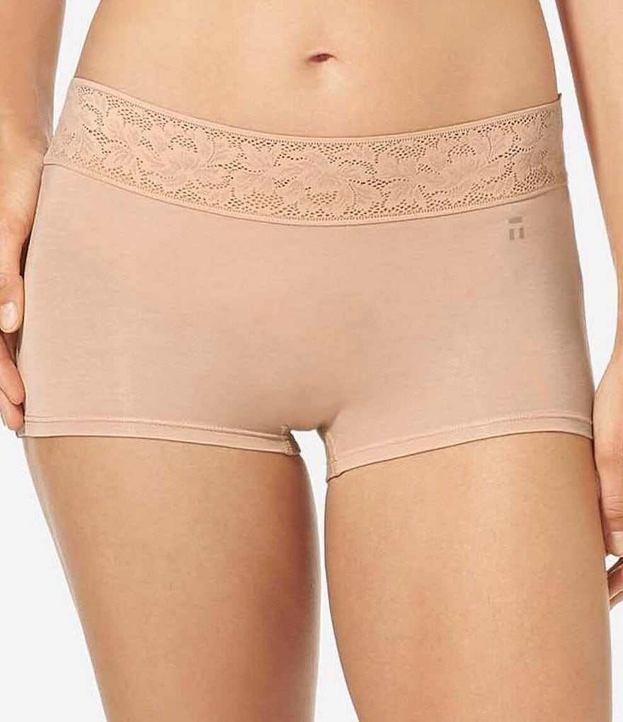 Tommy John Women's Lace Waist Second Skin Boyshort Panty