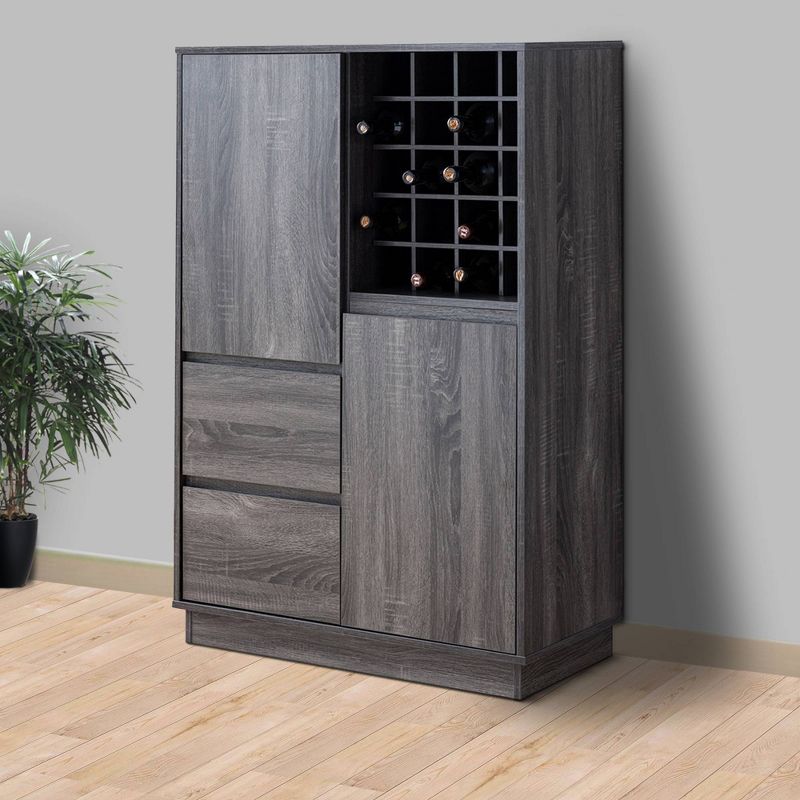 Austin Wine Cart Brown/Black - Linon