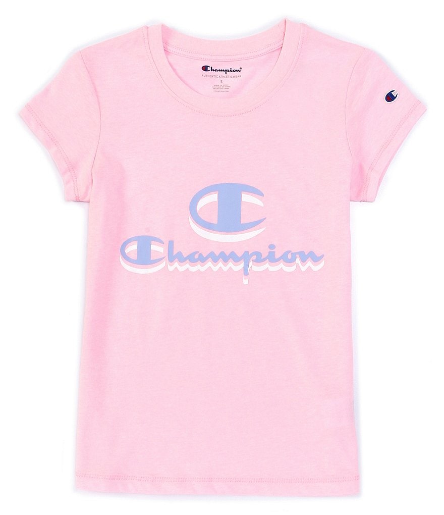 Champion Big Girls 7-16 Short-Sleeve Shadow Script Logo Tee