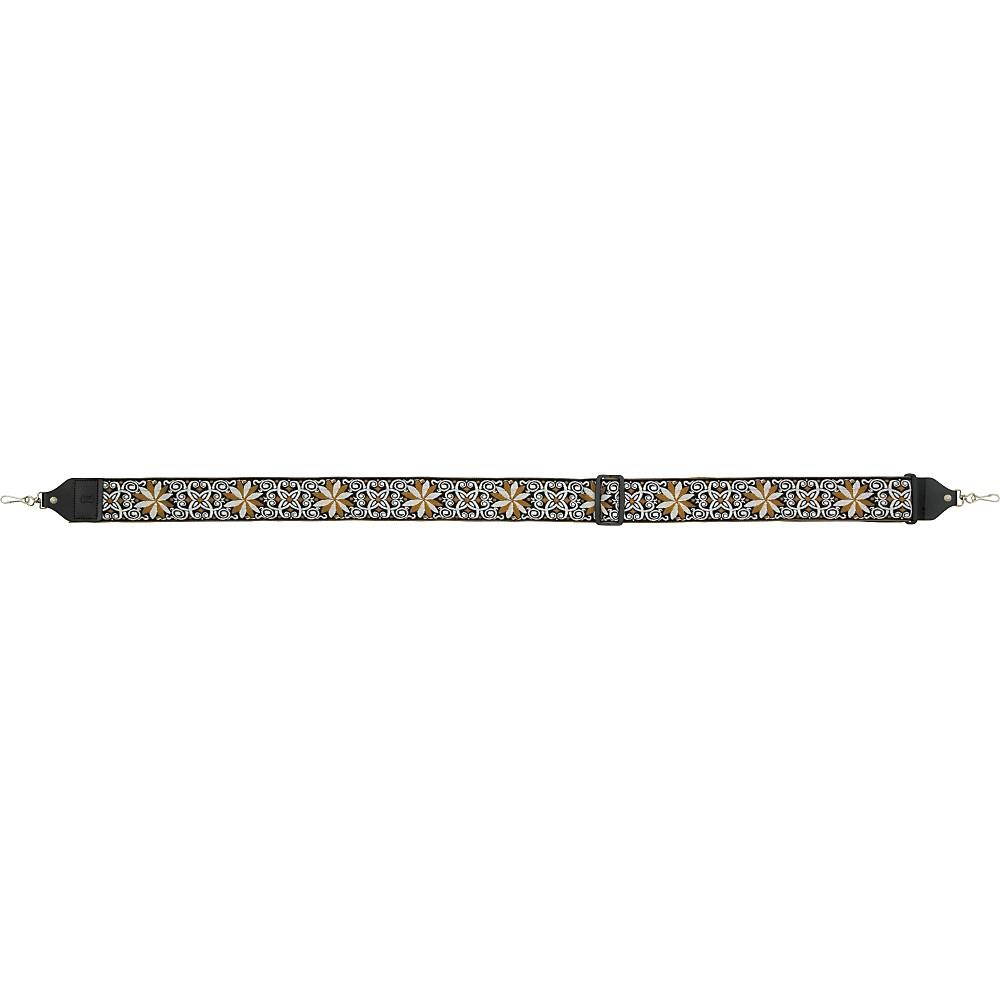 Levy's M10HT-13 2" Hootenanny Jaquard Weave  Banjo Strap - Gold flowers